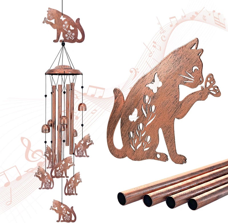 EZTZEN Cat Wind Chimes for Outside,Cat Gifts for Women/Men/Sympathy Gift/Memorial/Festival Birthday Gifts Metal windchimes Outdoors/Indoors,Patio,Garden Decor,Yard Decor,Porch - Image 1